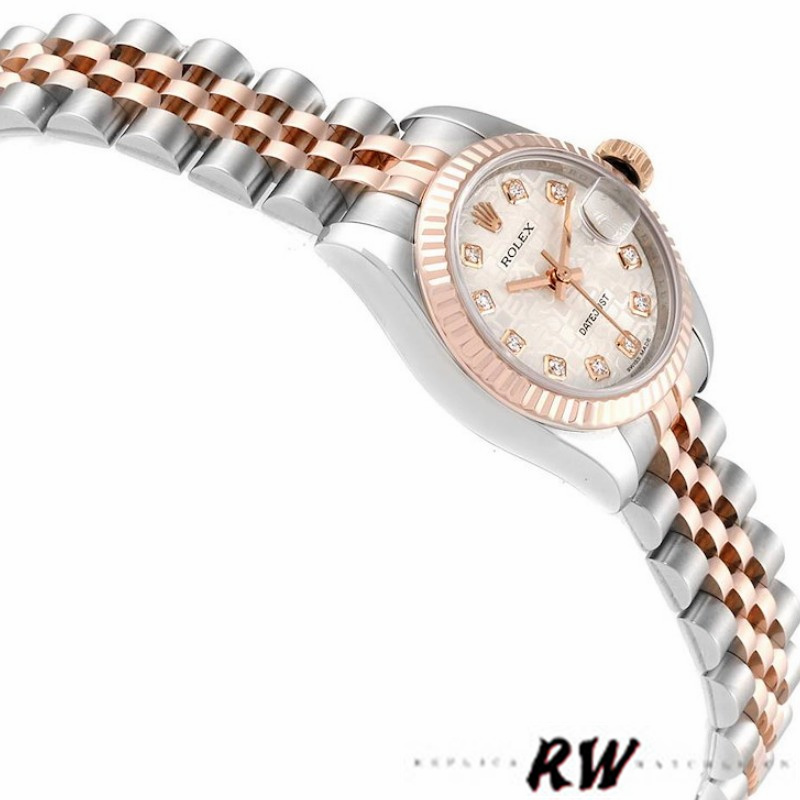 Rolex Datejust 179171 Silver jubilee anniversary Dial Fluted Bezel 26MM Lady Replica Watch