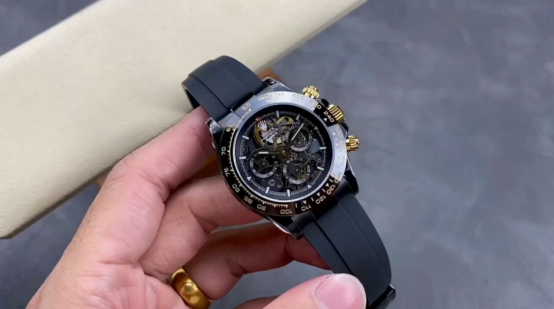 Rolex Daytona Blaken Black 1:1 Mirror Skeleton Dial 40mm Men's Watch
