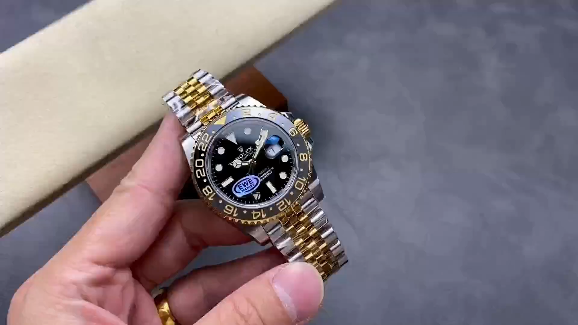 Rolex GMT Master II Black Dial Steel 18kt Yellow Gold 126713GRNR 0001 Men's Watch