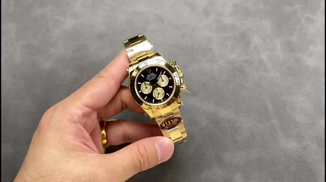 Rolex Daytona 116528 Yellow Gold Black Paul Newman Dial 40mm Mens Replica Watch