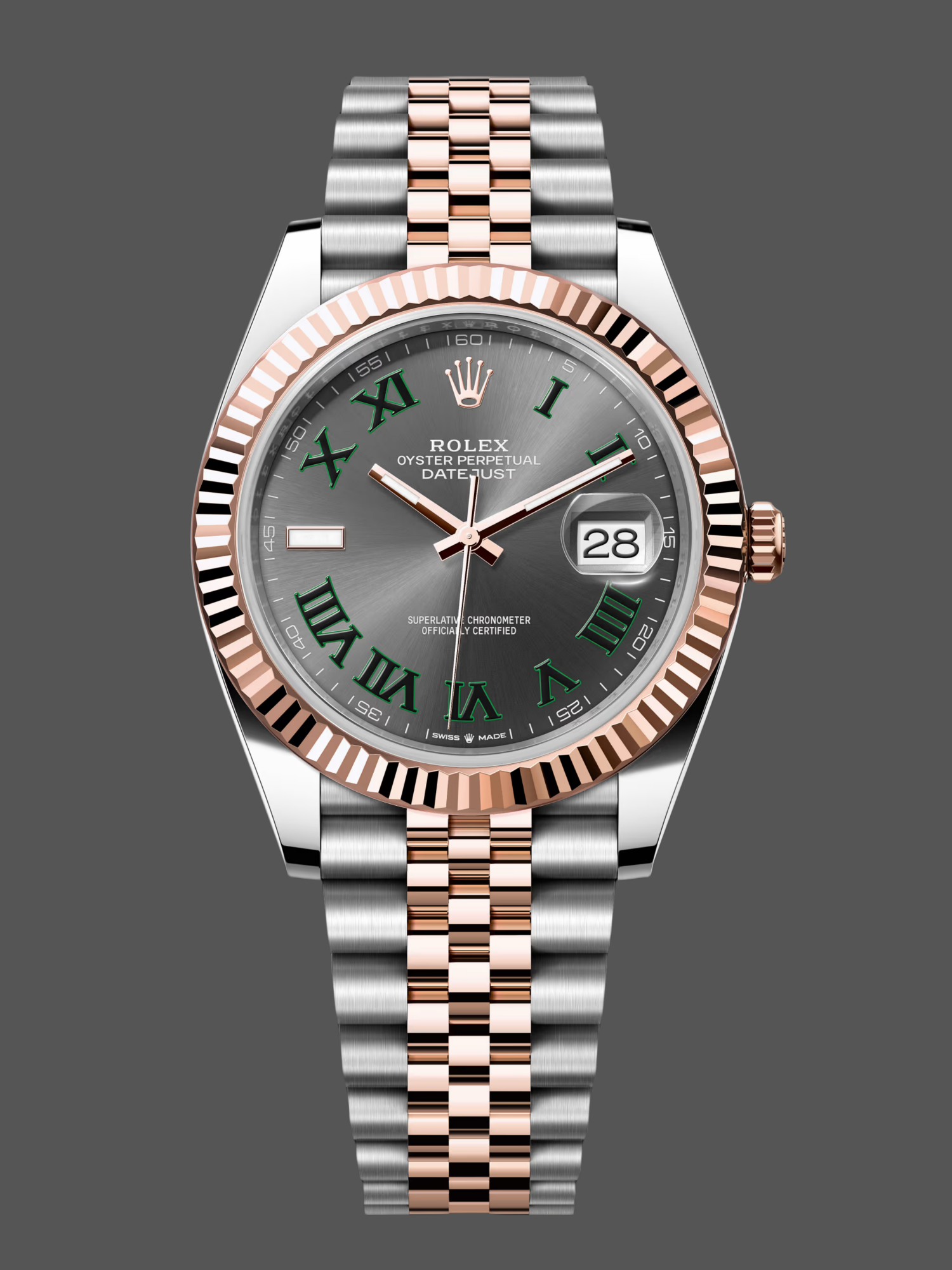 Rolex Datejust 41 Everose Gold Oystersteel Grey Dial m126331 0016