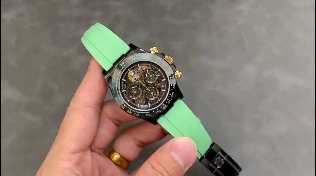 Rolex Daytona PVD Ceramic Bezel GET Best Edition Green Rubber Strap