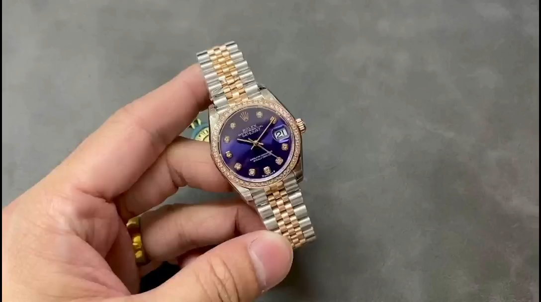 Rolex Datejust 28 Rose Dial Purple Gold m279381rbr 0015 Lady Watch