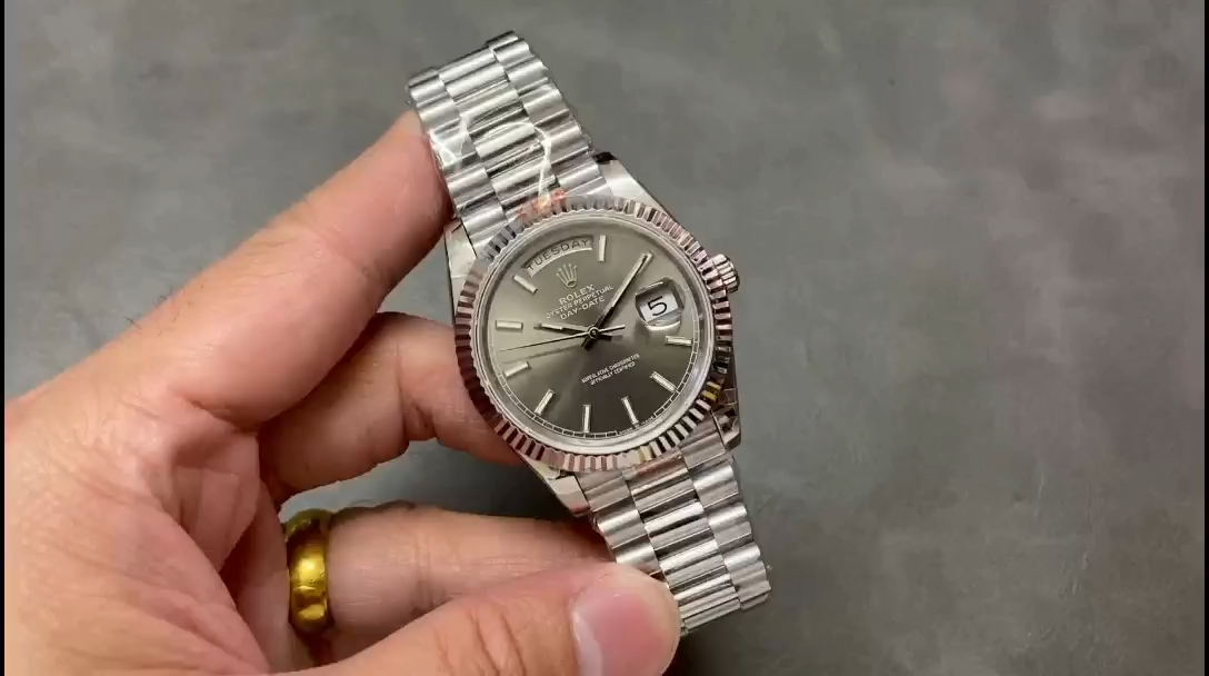 Rolex Day Date 40 18K White Gold Slate Dial M228239 0060 Men's Watch