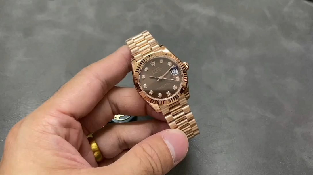 Rolex Datejust 31mm Chocolate Dial Diamond Markers m278275 0010 Women's Watch