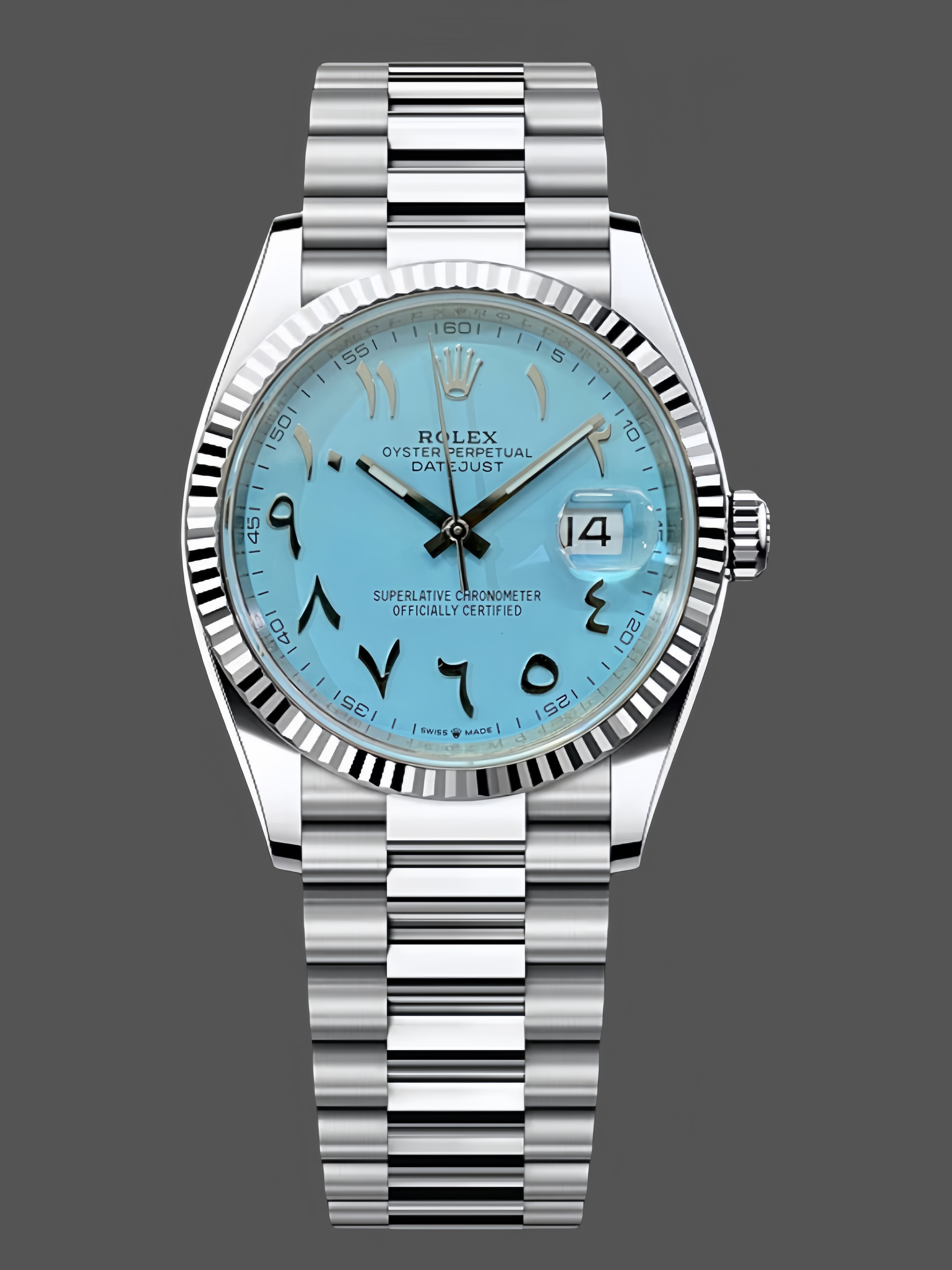 Rolex Datejust 41 Ice Blue Dial with Fluted Bezel 126334 Men's Watch