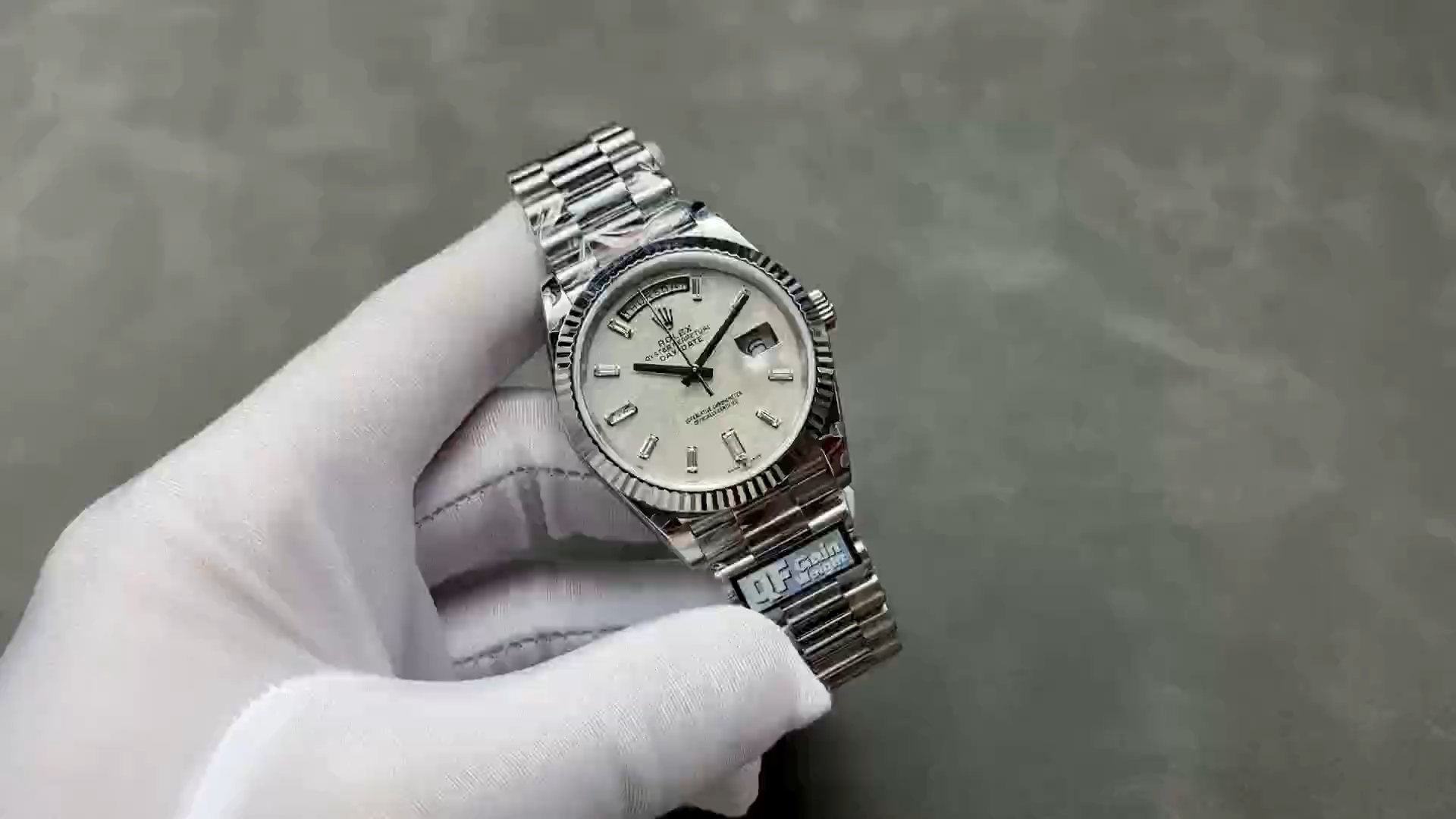 Rolex Day-Date 228239 Meteorite Grey Dial Fluted Bezel 40mm Mens Replica Watch