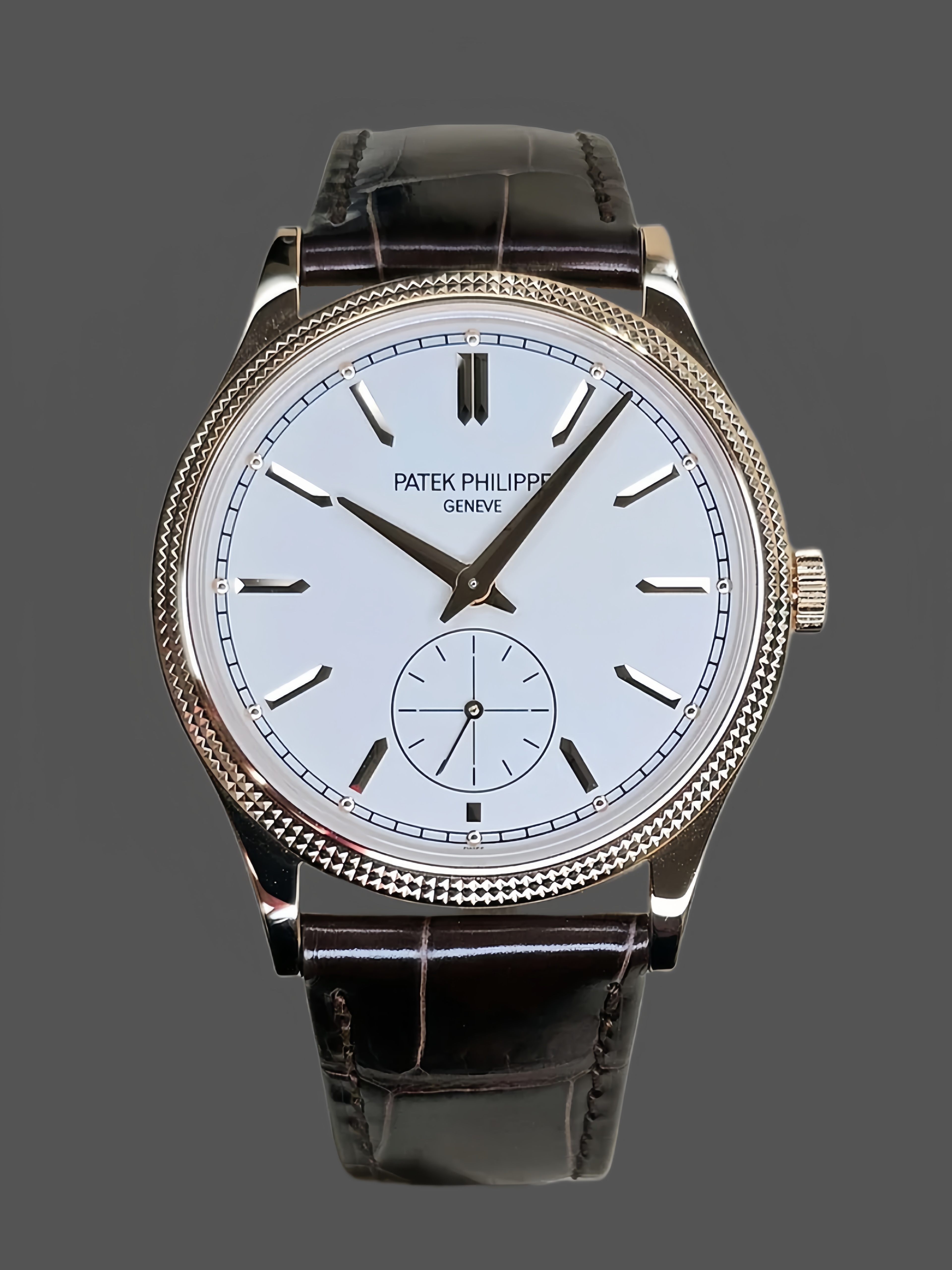 Patek Philippe Calatrava Small Seconds White Dial Leather Strap 6119R 001 Watch