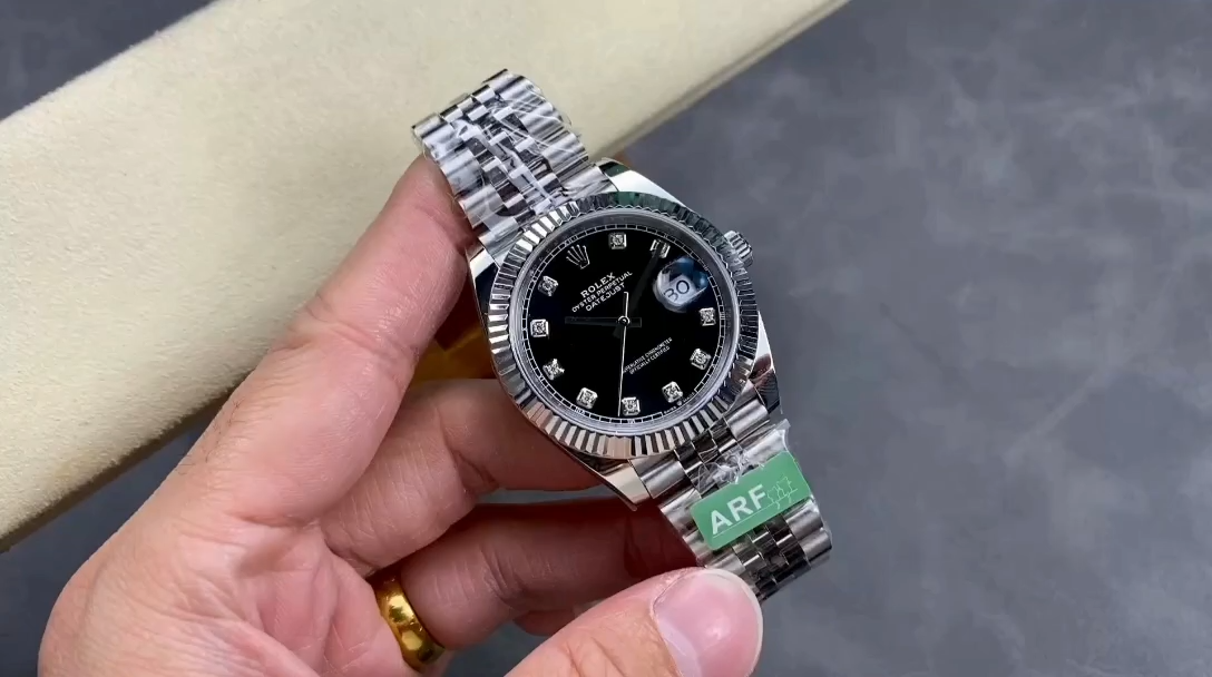 Rolex Datejust 41mm Black Diamond Dial White Rolesor Case m126334 0012 Men's Watch