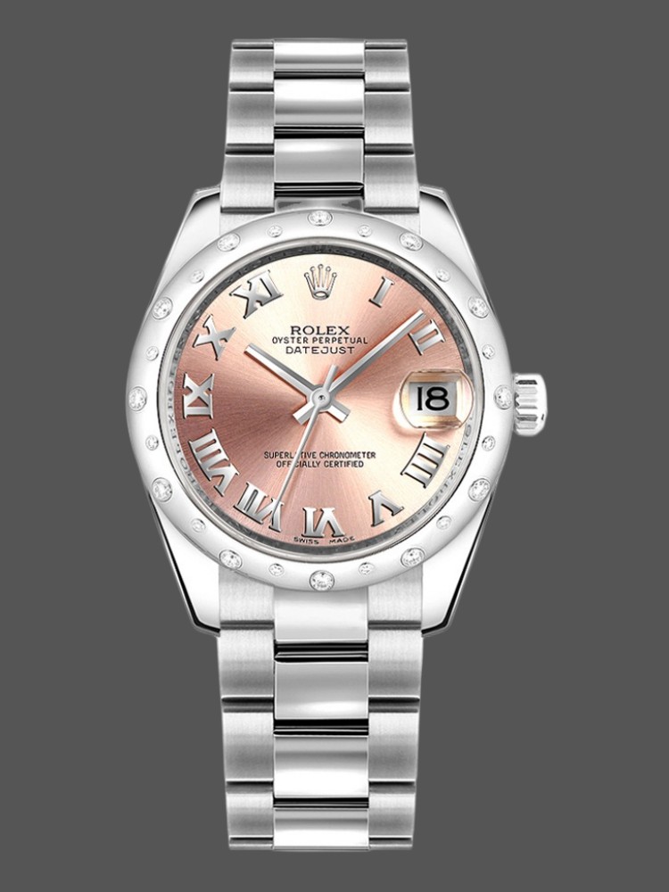 Rolex Datejust 178344 Pink Roman Dial 31MM Lady Replica Watch