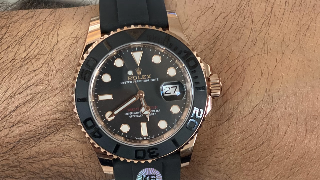 Rolex Yacht-Master 116655 Everose Gold Black Dial 40mm Mens replica Watch