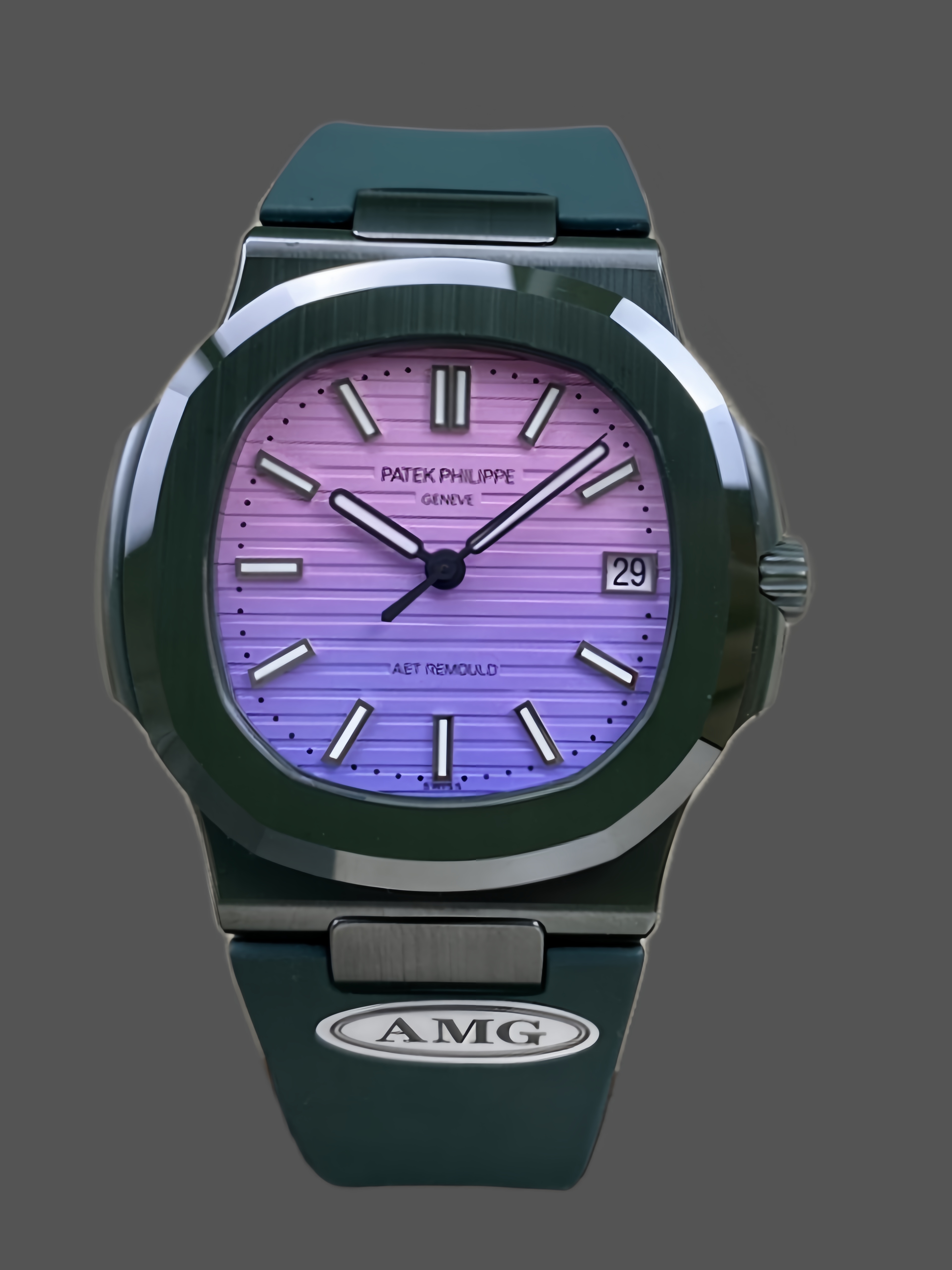 Patek Philippe Nautilus Green Rubber Purple Dial 5711 40MM Watch
