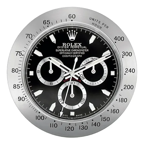 Rolex Daytona Silver & White Wall Clock