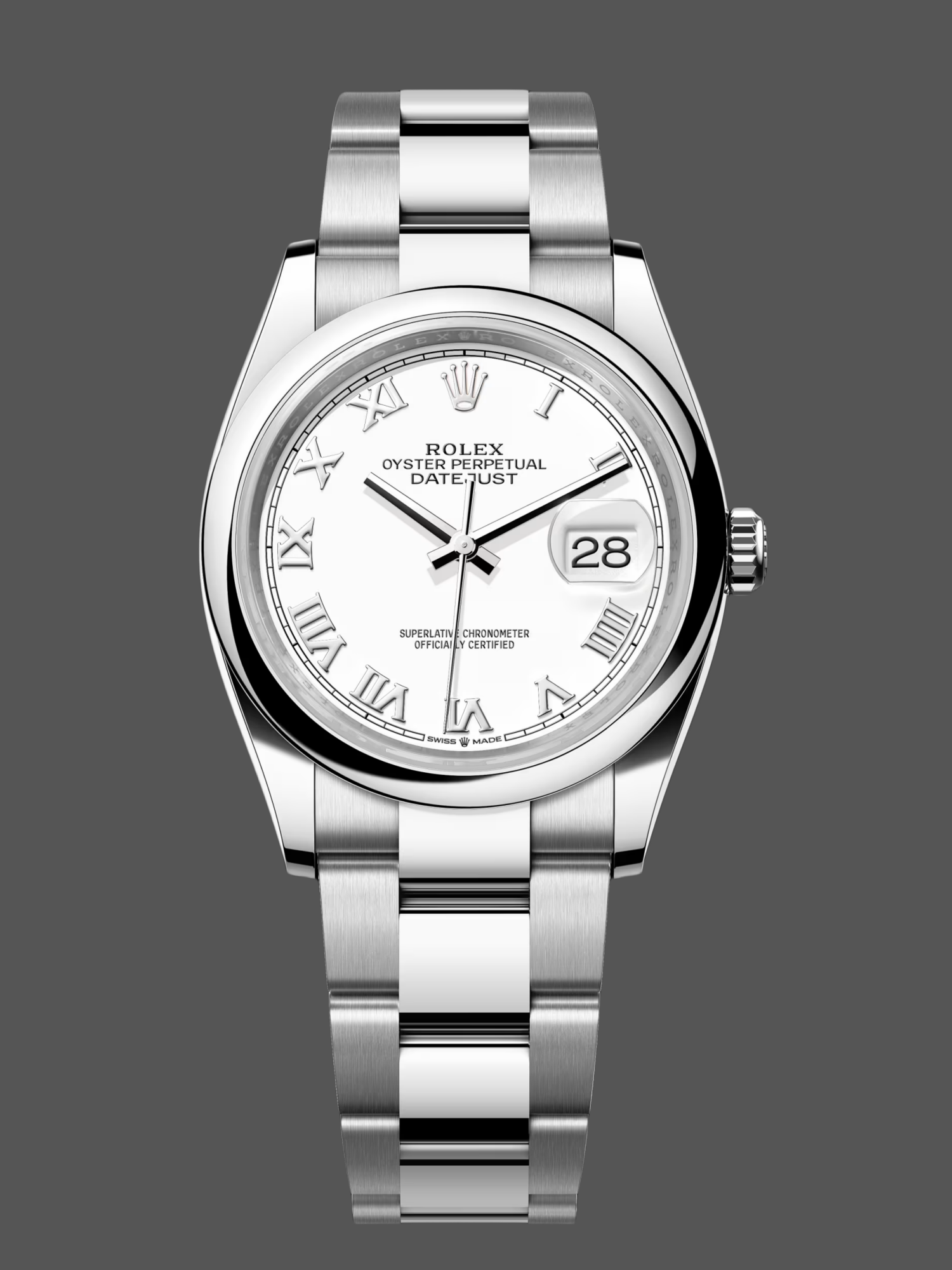 Rolex Datejust m126200 0008 White Roman Dial Stainless Steel 36MM Unisex Replica Watch