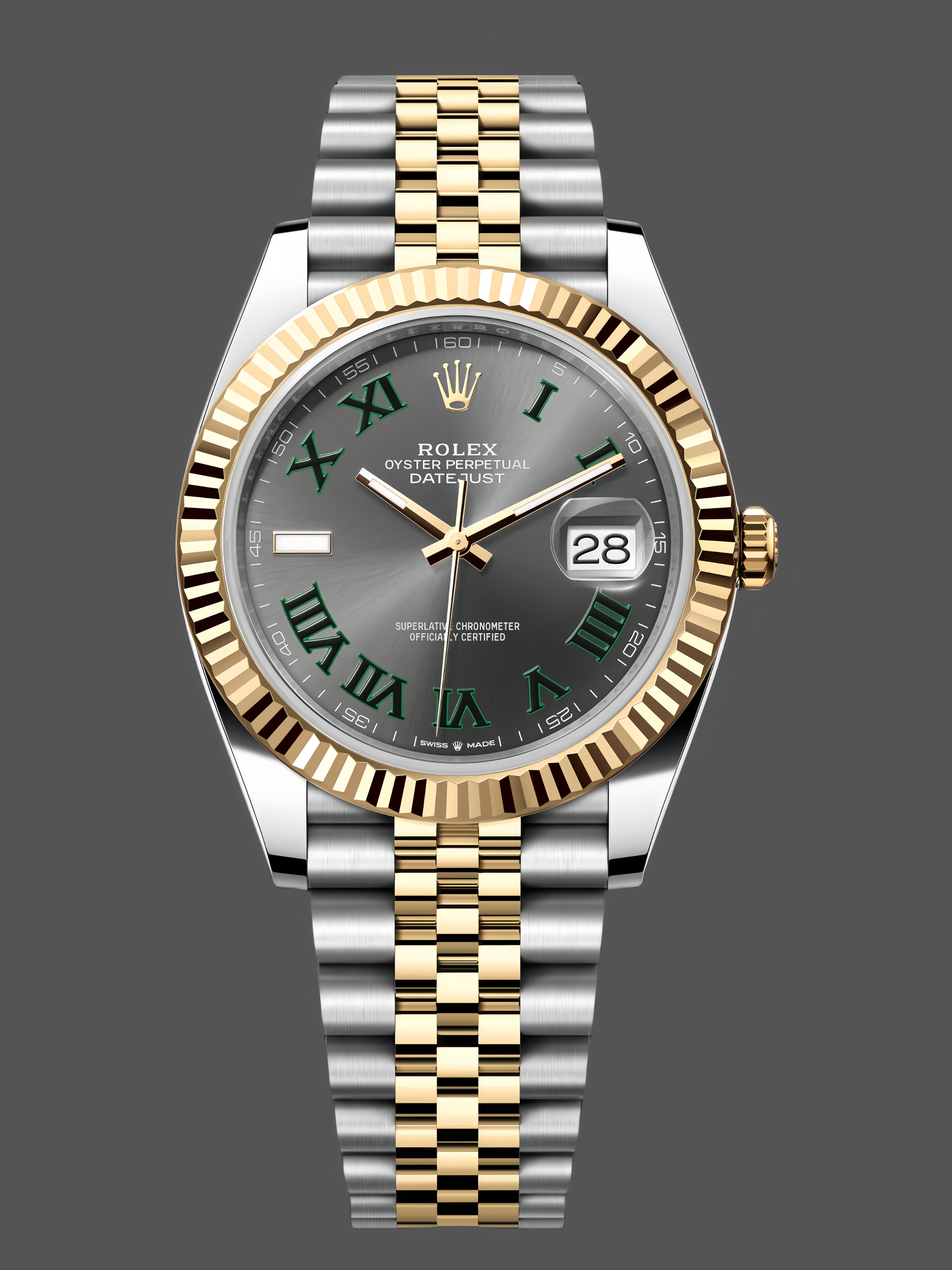 Rolex Datejust m126333 0020 Grey Dial Jubilee 41mm Two Tone Men's Watch