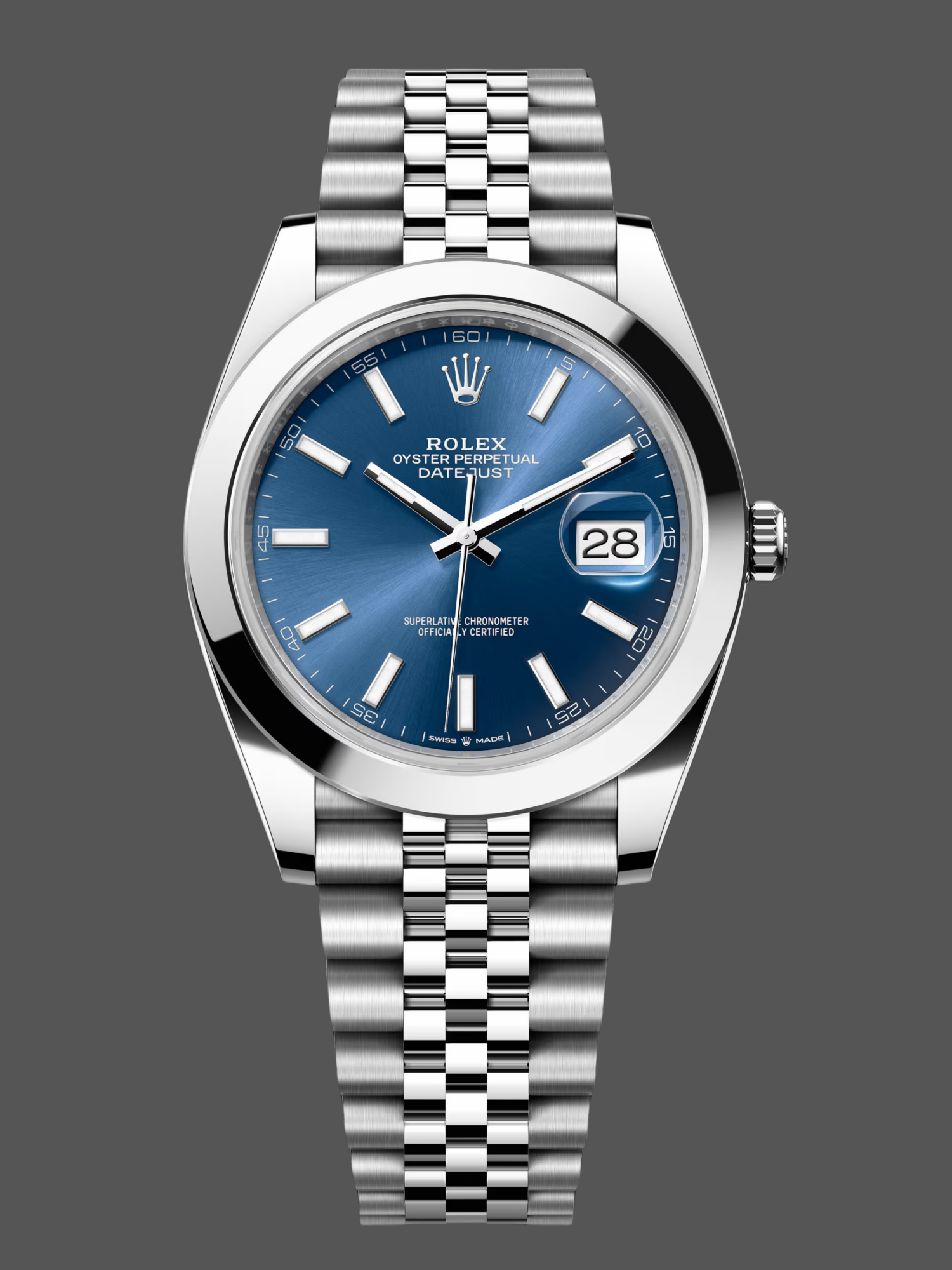 Rolex Datejust 41 Blue Fluted Dial Stainless Steel Jubilee Bracelet 126300 0002