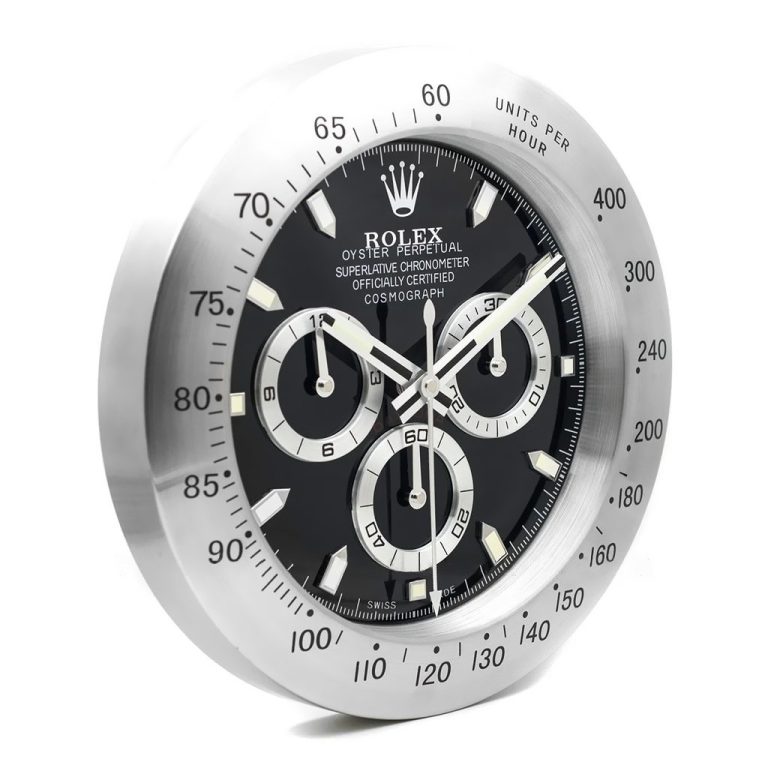 Rolex Daytona Silver & White Wall Clock