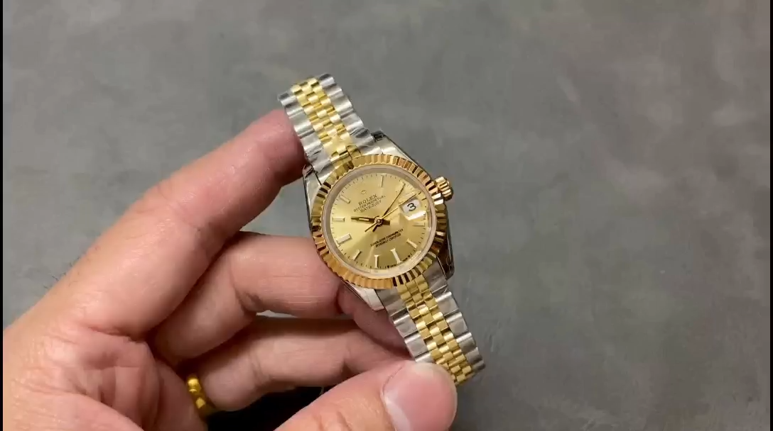 Rolex Datejust 279173 Champagne Index Dial Fluted Bezel 28mm Lady Replica Watch