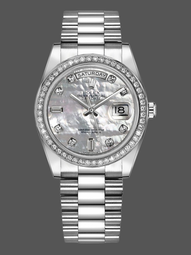 Rolex Day Date 118346 White MOP Dial 36mm Unisex Replica Watch