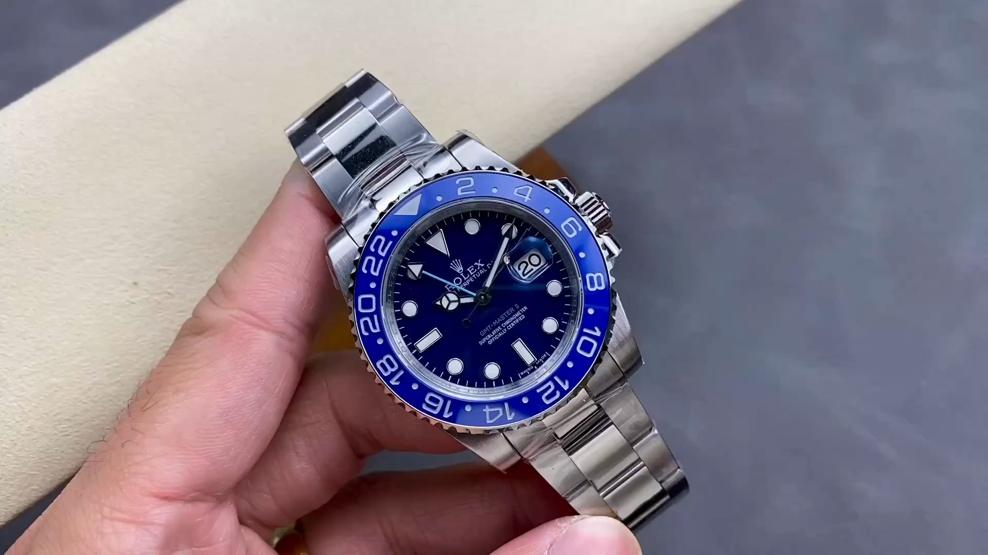 Rolex GMT Master II 126710 Wildman 904L SS Blue Dial on SS Oyster Bracelet