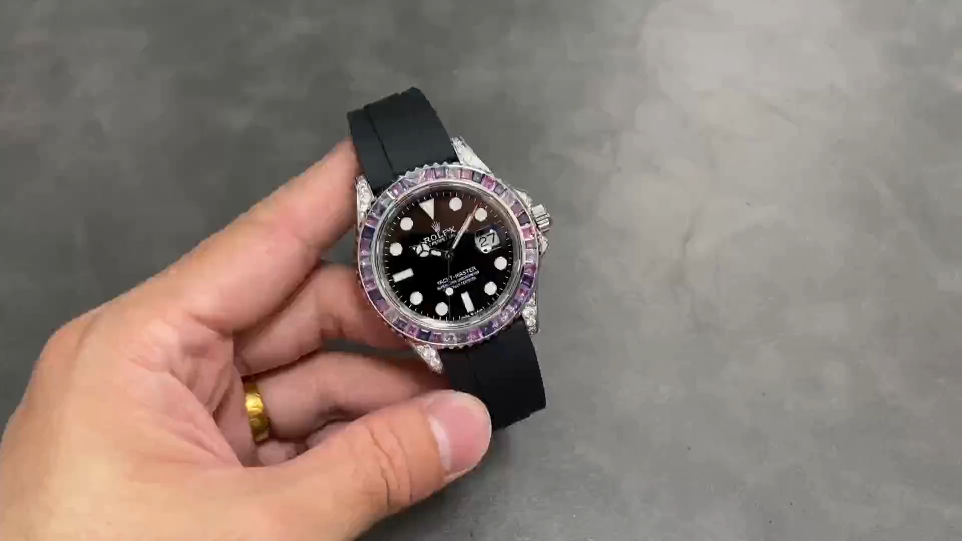Rolex Yacht Master 40 Gem Set 126679SABR 0002 Black Dial Watch