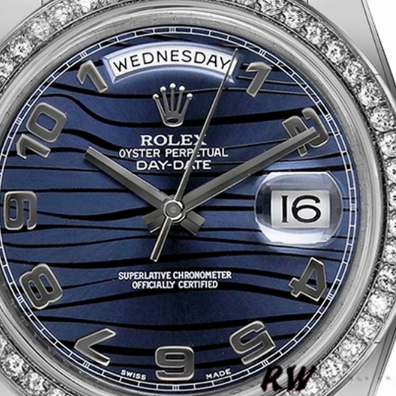 Rolex Day-Date 218349 Wave Blue Dial 41MM Mens Replica Watch