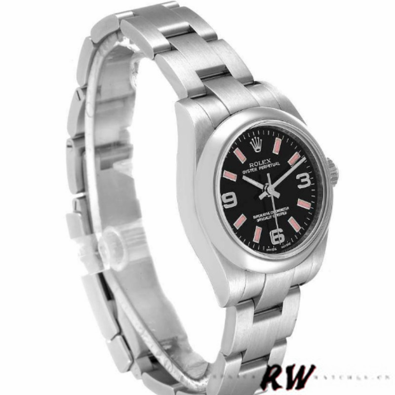 Rolex Oyster Perpetual 176200 Stainless Steel Case Black Dial 26MM Lady Replica Watch
