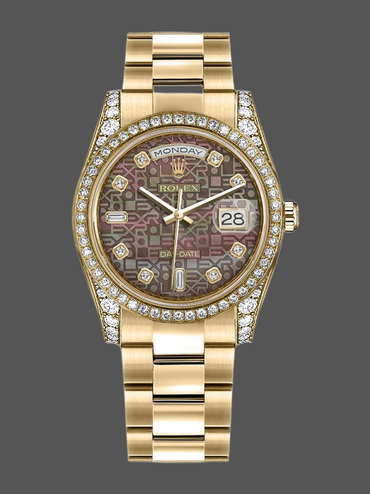 Rolex Day-Date 118388 MOP Jubilee Diamond Dial 36mm Unisex Replica Watch
