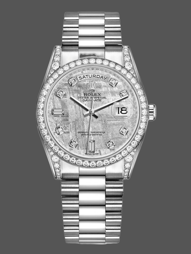 Rolex Day-Date 118389 Meteorite Grey Dial 36MM Unisex Replica Watch