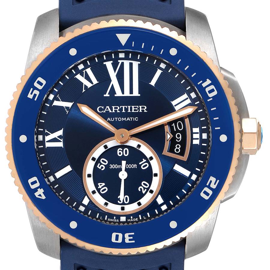 CARTIER CALIBRE ROSE GOLD MIX BLUE 42mm WGCA0010