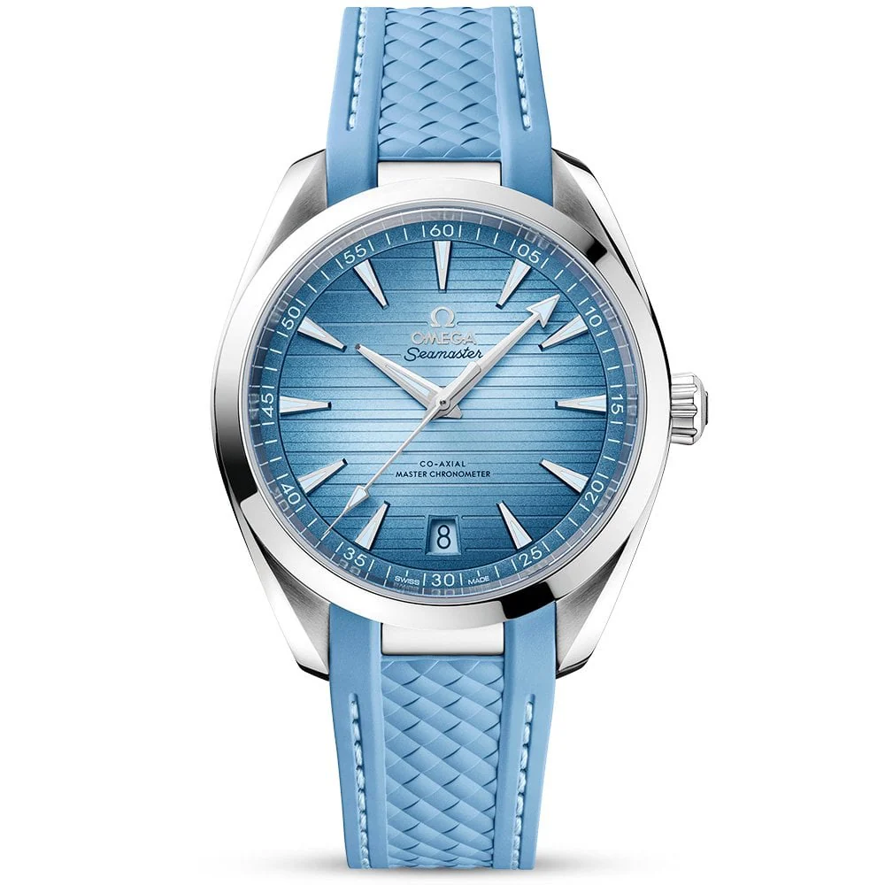OMEGA Seamaster Aqua Terra 41mm Summer Blue Dial Rubber Strap Watch