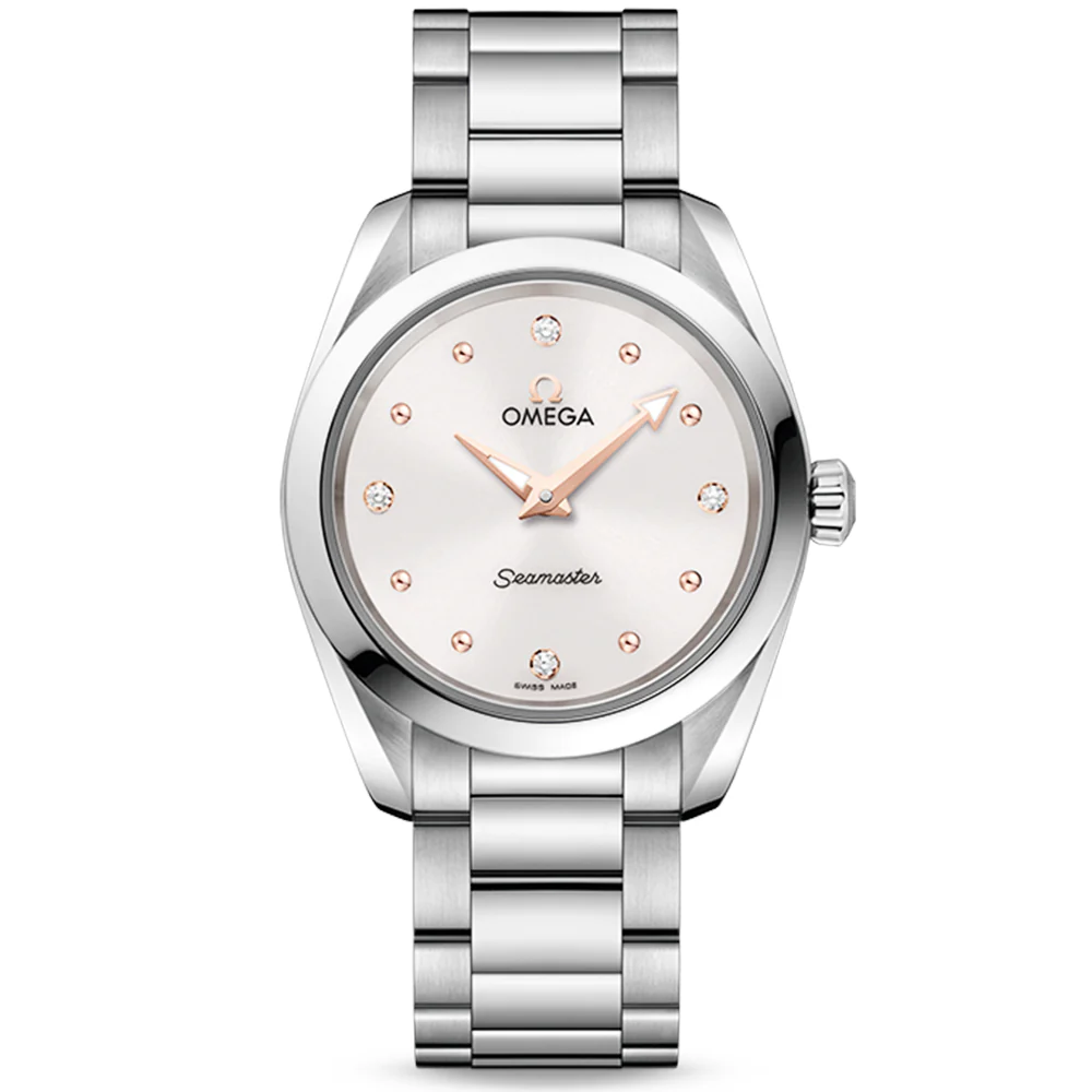 OMEGA Seamaster Aqua Terra 28mm Shimmer White/Gold Dial Ladies Watch