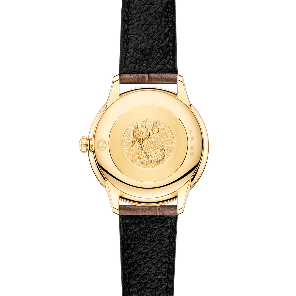 OMEGA De Ville Prestige 27.5mm 18ct Yellow Gold Diamond Dial Strap Watch