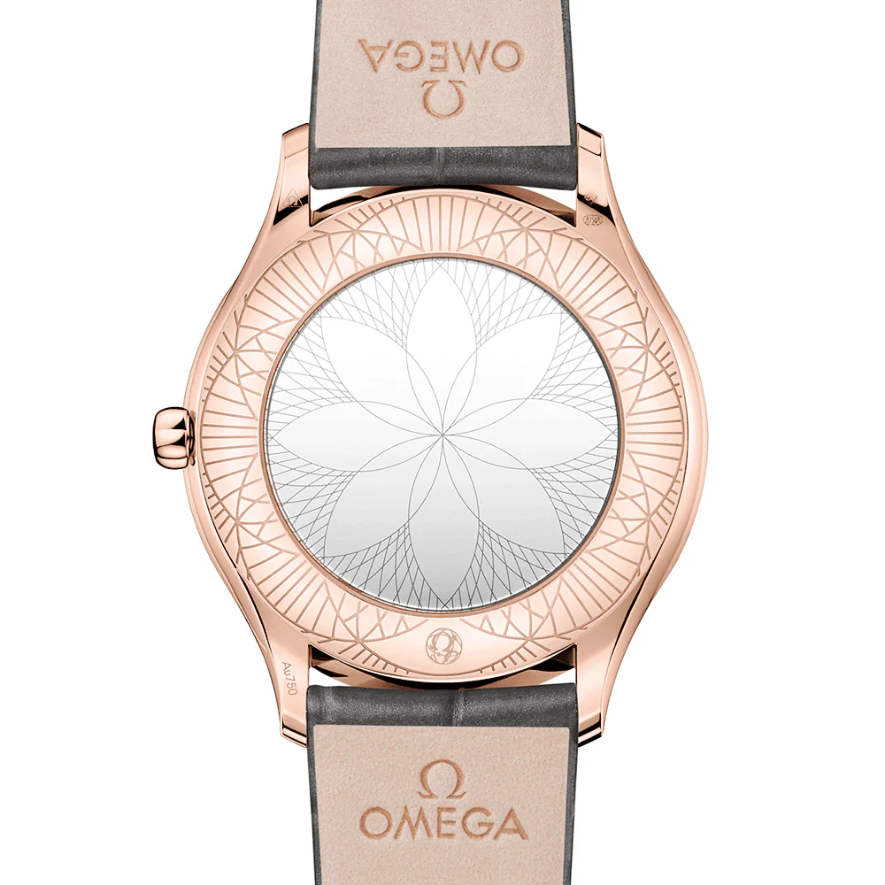 OMEGA De Ville Tresor 36mm 18ct Sedna Gold Diamond Set Ladies Watch