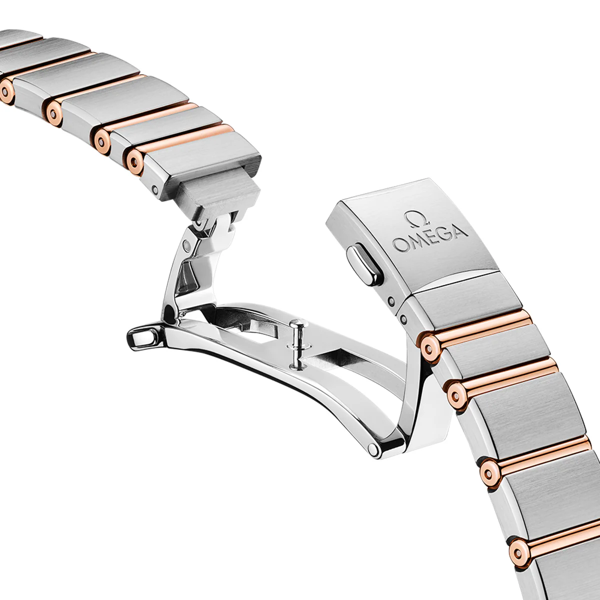 OMEGA Constellation 25mm Steel & 18ct Sedna Gold Diamond Set Ladies Watch