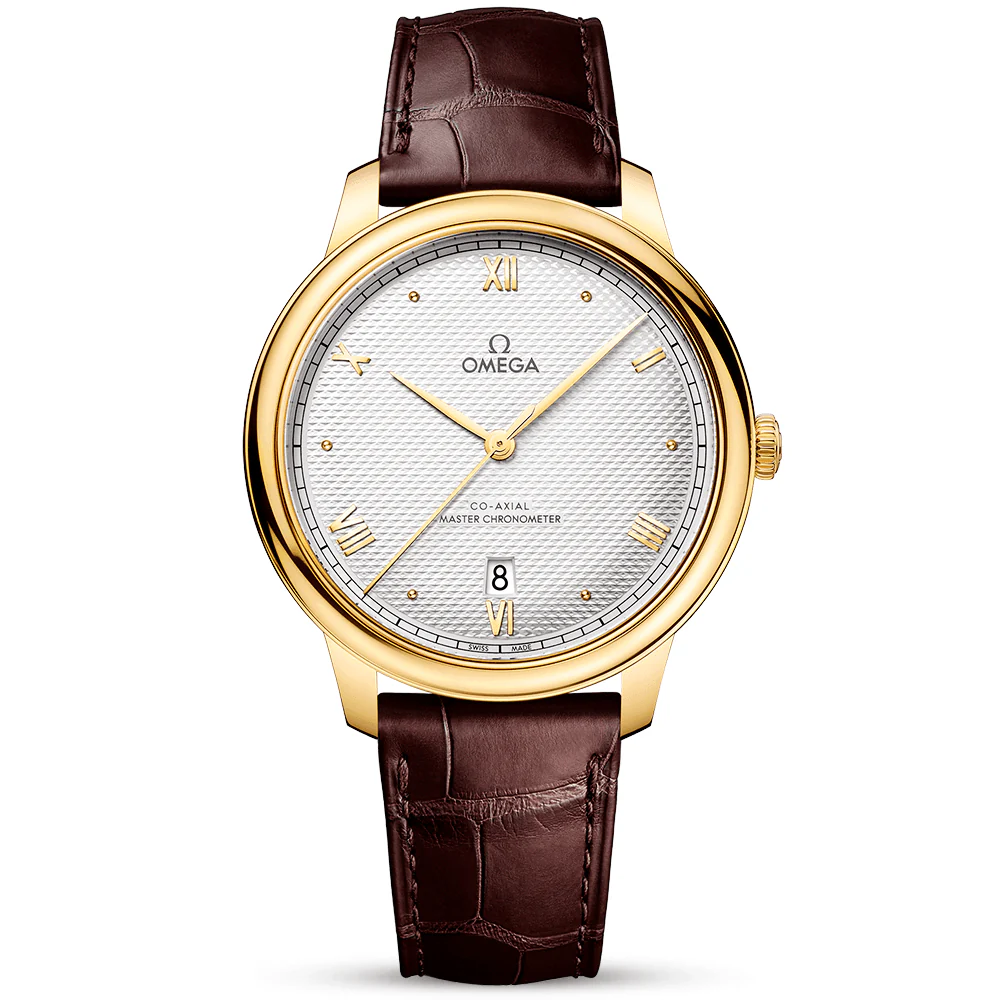OMEGA De Ville Prestige 40mm 18ct Yellow Gold Silver Dial Men's Strap Watch