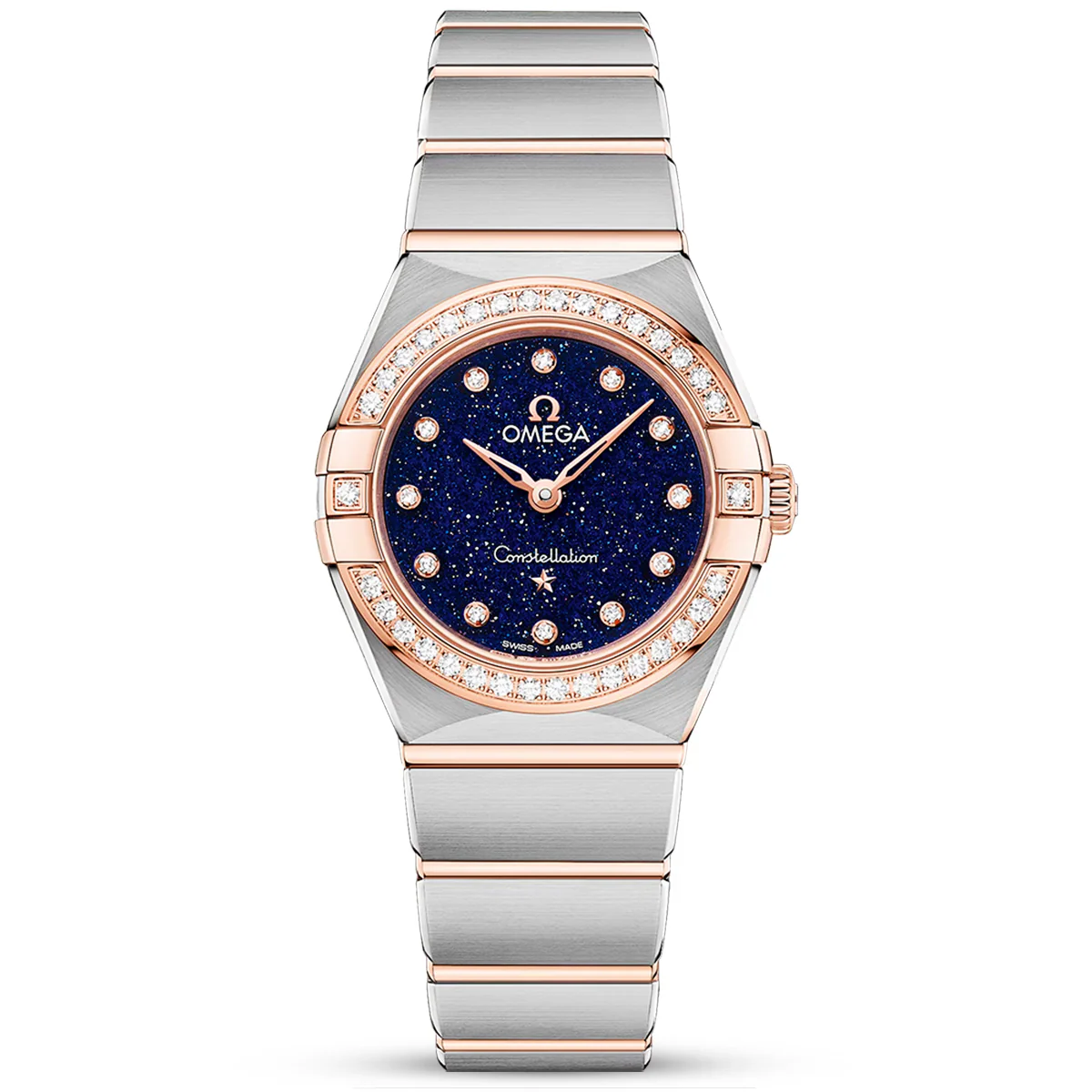 OMEGA Constellation 25mm Steel & 18ct Sedna Gold Aventurine Blue Dial Watch