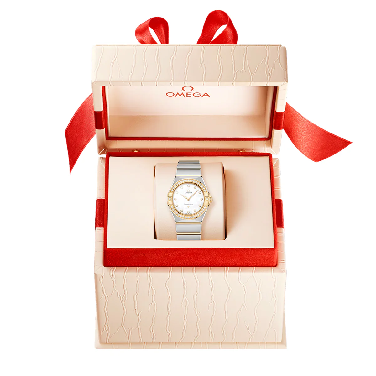 OMEGA Constellation 28mm Steel & 18ct Yellow Gold Diamond Set Ladies Watch