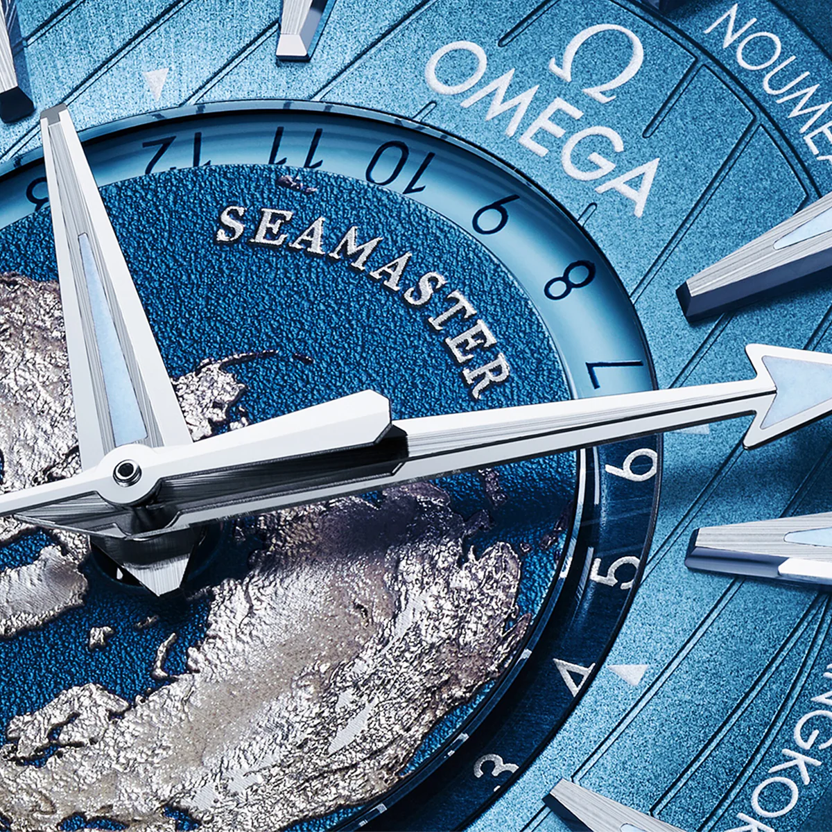 OMEGA Seamaster Aqua Terra GMT Worldtimer 43mm Summer Blue Dial Men's Watch