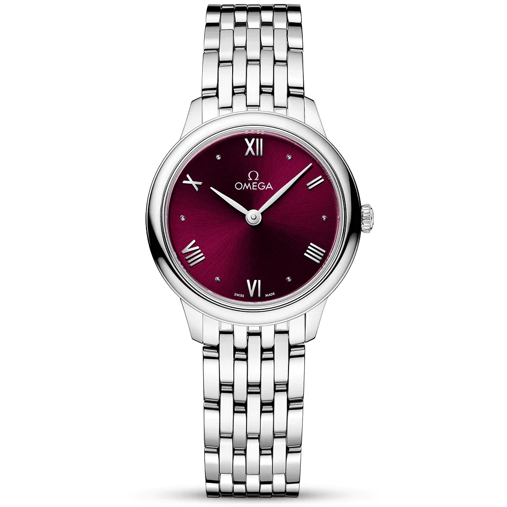 OMEGA De Ville Prestige 27.5mm Purple Dial Ladies Bracelet Watch