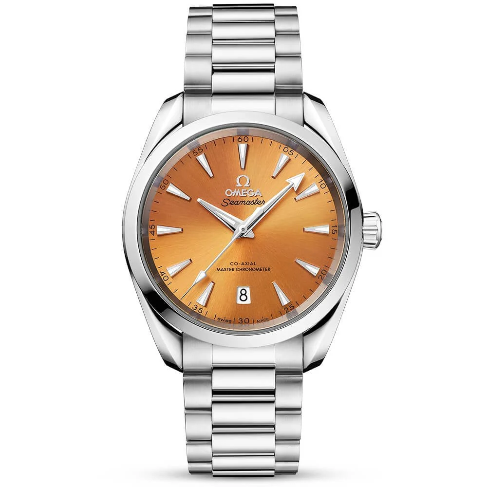 OMEGA Seamaster Aqua Terra Shades 38mm Saffron Orange Dial Bracelet Watch
